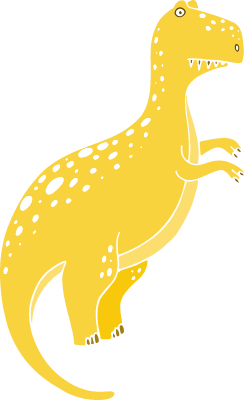 노란색 귀여운 공룡 캐릭터