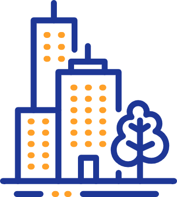 파란색 건물 아이콘