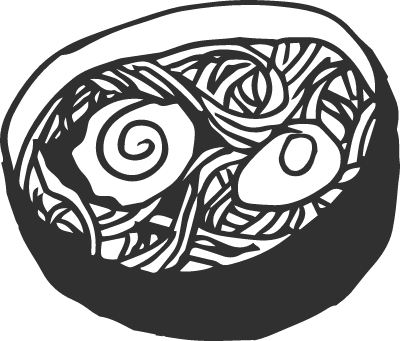 회색 라면 일러스트