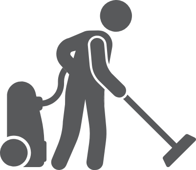 청소기를 쓰는 사람 일러스트