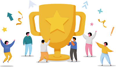 트로피와 사람들 일러스트