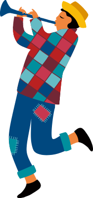 트럼펫을 부는 사람 일러스트