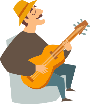 기타연주를 하는 아저씨