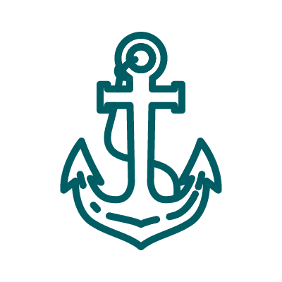선박 닻 라인아이콘