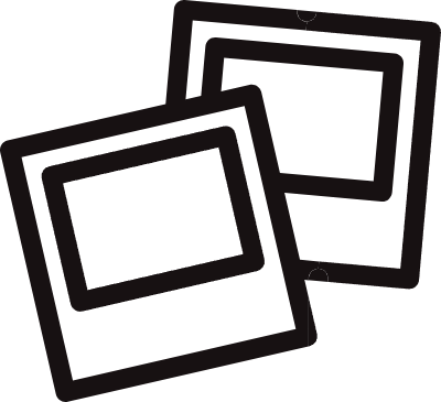 검정색 폴라로이드 사진