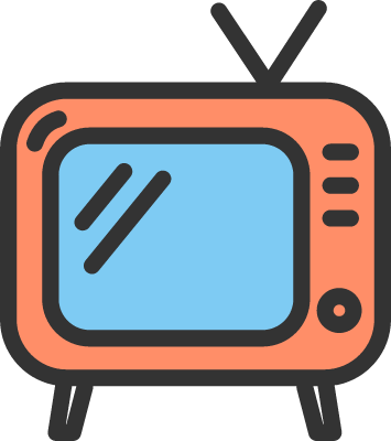 주황색 tv 아이콘