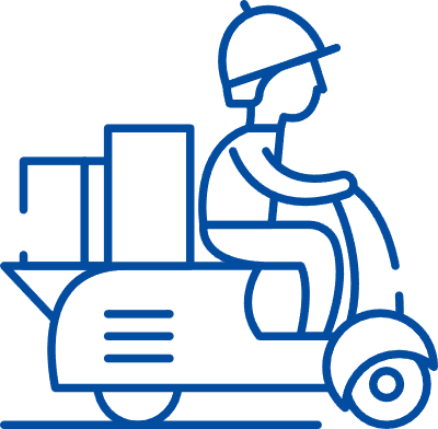 남색 배달하는 배송기사