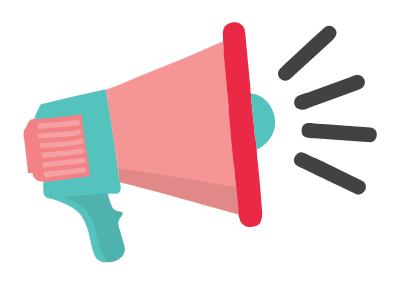 큰 소리를 내게 해주는 메가폰 일러스트