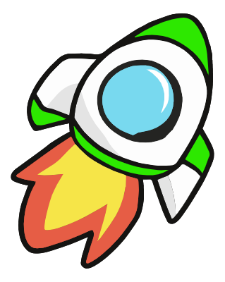 우주를 누비는 우주선 일러스트