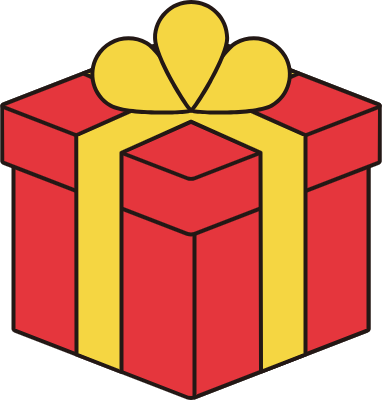 라인이 있는 선물상자