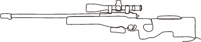 Continuous line drawing of sniper rifle,vector illustration