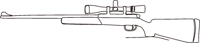 Continuous line drawing of sniper rifle,vector illustration
