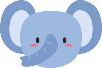 Elephant Cartoon Face Illustration