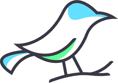 outline bird logo design,  vector line art of abstract colorful humming bird