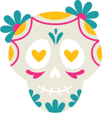 Day of the dead skull illustration