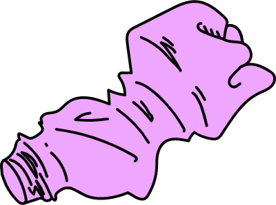 핑크색환경쓰레기일러스트