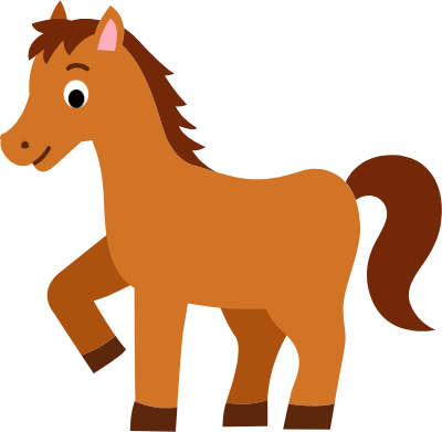 Cute Horse animal cartoon flat design.H animal character