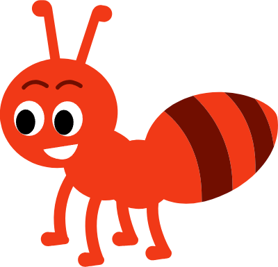 Cute ant cartoon flat style.A animal letter