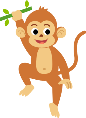 Cute Monkey cartoon flat doodle style.M animal alphabet