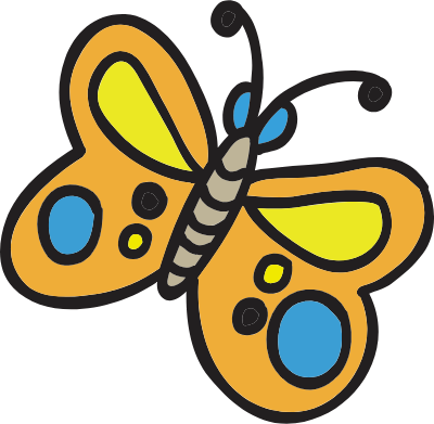 귀여운 노란색 나비