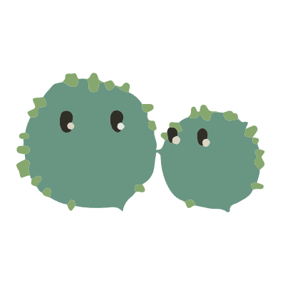 Tropical aquarium doodle - Marimo