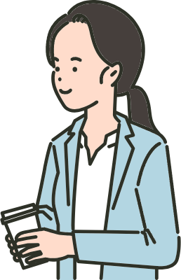 양손에 커피를 든 여자