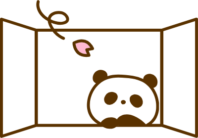 Panda looking out of the window