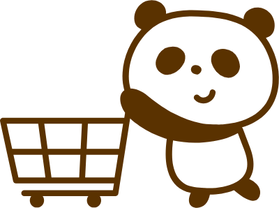 Panda pushing a shopping cart