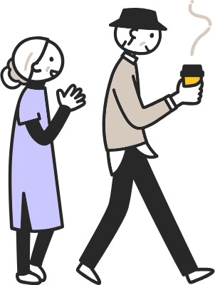 Clip art of elderly person enjoying a walk