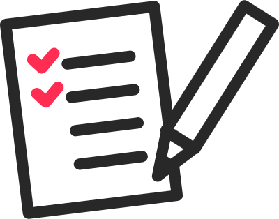 Paper and pen checklist simple icons Web graphics