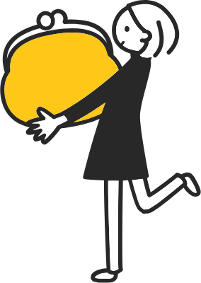 Clip art of money and person