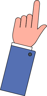 위로 가리키는 손 일러스트