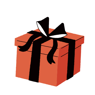 Illustration of a red present box with a ribbon