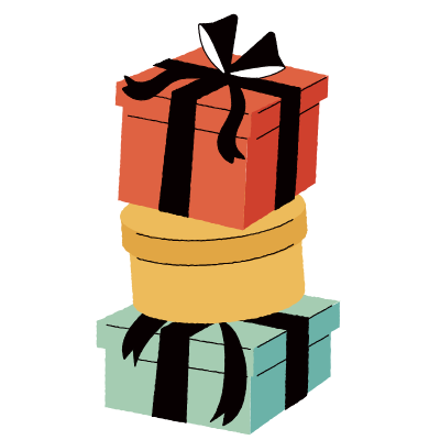 Illustration of stacked gift boxes