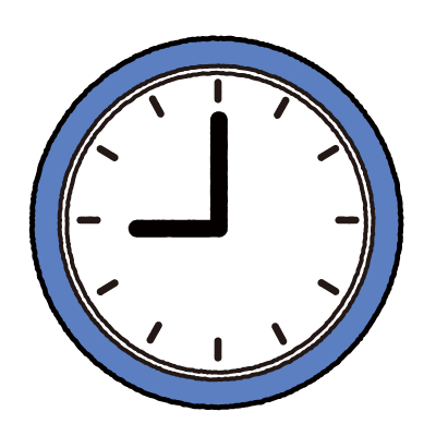 Simple line drawing clock illustration