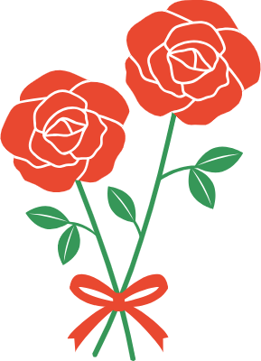 Rose illustration, simple cute rose flower, bouquet, vector, svg element
