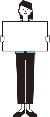 Businessman holding a sign