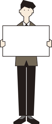 Businessman holding a sign