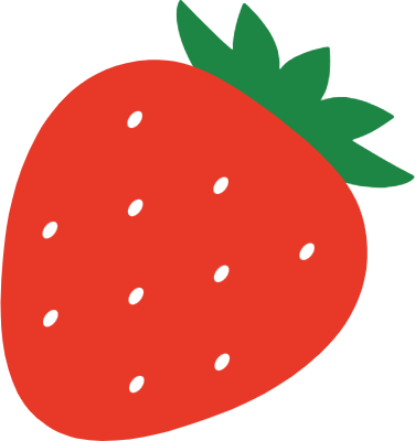 Simple and cute strawberry illustration, icon, and decoration.