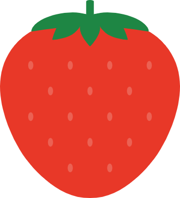 Simple and cute strawberry illustration.