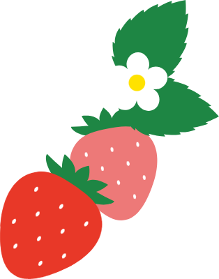 Strawberry illustration, frame decoration, icon, design element.