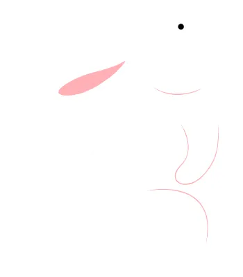 cute white rabbit element decoration