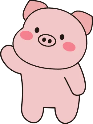 인사하고 서 있는 돼지