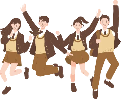 점프하는 학생들