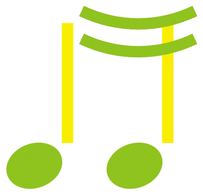 평면의 심플한 음표 일러스트