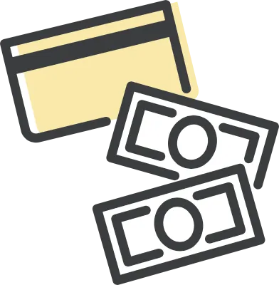 通帳とお札のアイコン