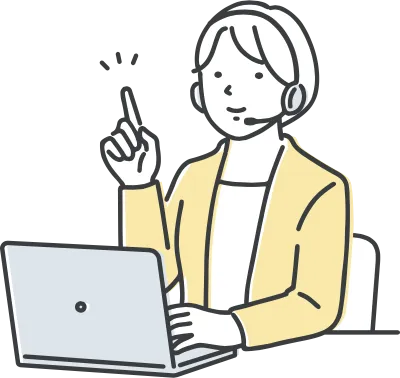 指差しポーズをするオペレーター