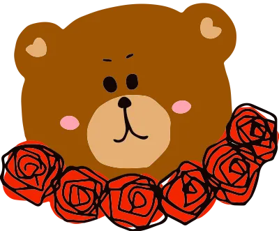 꽃에 둘러쌓인 곰