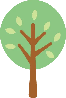 木 シンプル ベクター 黄緑 丸