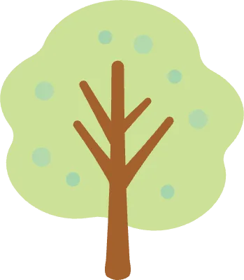 木 シンプル ベクター 黄緑